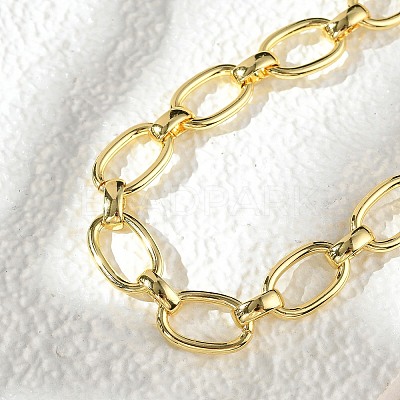 Brass Oval Link Chain Bracelets for Women Men BJEW-K273-11G-1