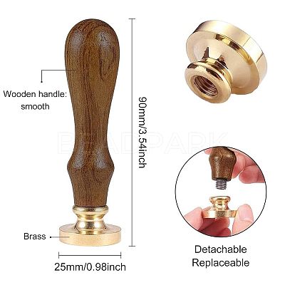 DIY Wood Wax Seal Stamp AJEW-WH0131-134-1