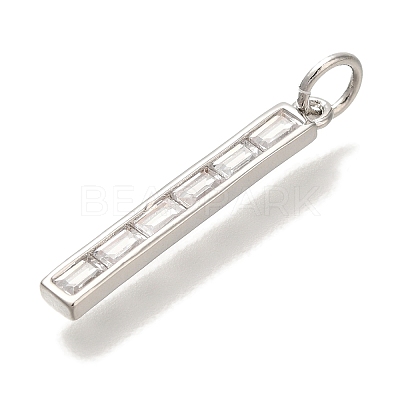 Rack Plating Brass Micro Pave Cubic Zirconia Pendants KK-I720-48P-1