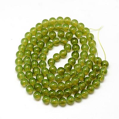 Baking Paint Glass Beads Strands DGLA-Q023-6mm-DB21-1