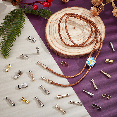 32Pcs 2 Colors Brass Bolo Tie Slide Clasps KK-NB0004-20-1