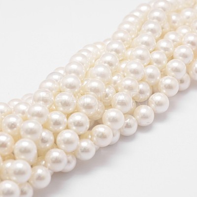 Rainbow Plated Shell Pearl Bead Strands X-BSHE-L025-02-6mm-1