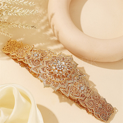 Alloy Crystal Rhinestone Flower Chain Belts for Dress FS-WG9AC90-01-1