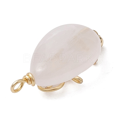 Natural Rose Quartz Copper Wire Wrapped Pendants PALLOY-JF02598-01-1