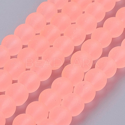 Baking Paint Transparent Glass Bead Strands X-GLAA-S031-8mm-28-1