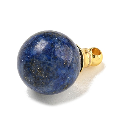 Natural Lapis Lazuli Perfume Bottle Pendants G-K338-22G-06-1