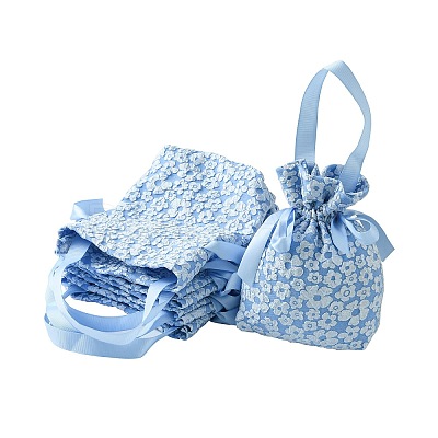 Cloth High Jacquard Flower Sugar Gift Drawstring Bags with Handle ST-CJ0004-01A-1