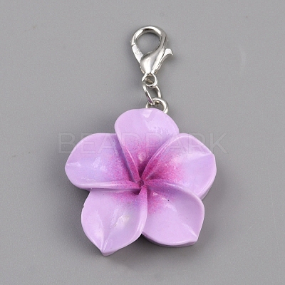 Resin Flower Pendant Decoration HJEW-WH0042-143D-1