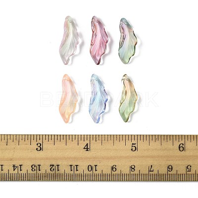 120Pcs 6 Colors Baking Paint Transparent Glass Pendants DGLA-FS0001-18-1