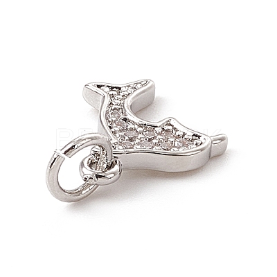 Brass Micro Pave Cubic Zirconia Charms X-ZIRC-F132-47P-1