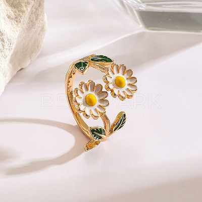 Alloy Enamel Cuff Open Rings WGDC10F-06-1