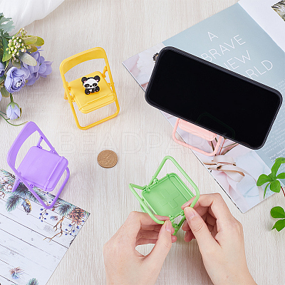 8Pcs 4 Colors Cute Mini Chair Shape Cell Phone Stand AJEW-CP0007-15-1