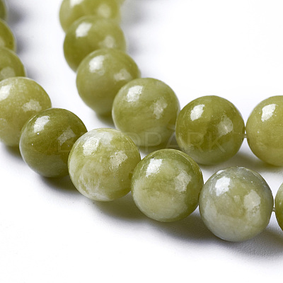 Natural Chinese Jade/Southern Jade Beads Strands G-G735-38-6mm-1