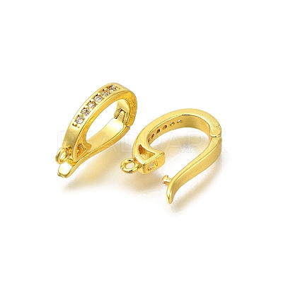 Rack Plating Brass Micro Pave Clear Cubic Zirconia Enhancer Shortener Bails KK-F883-13G-1