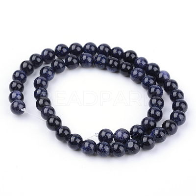 Synthetic Blue Goldstone Beads Strands X-G-Q462-4mm-28-1