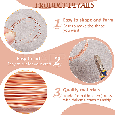 5 Rolls 4 Style Bare Copper Craft Wire CWIR-BC0001-43B-1
