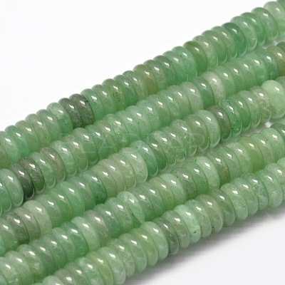 Flat Round/Disc Natural Green Aventurine Bead Strands G-L405-07-8mm-1