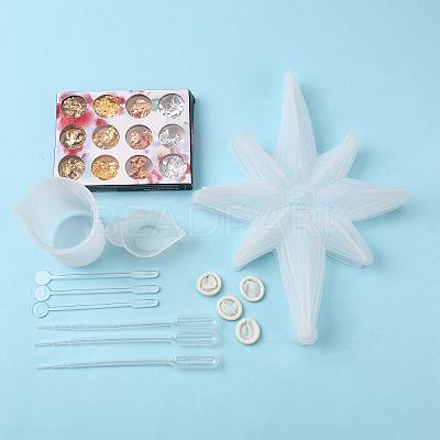 DIY Eight Pointed Star Silicone Molds Kits DIY-OC0003-43-1