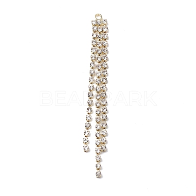 3 Rows Brass Crystal Rhinestone Cup Chain Big Pendants KK-A167-04KCG-1