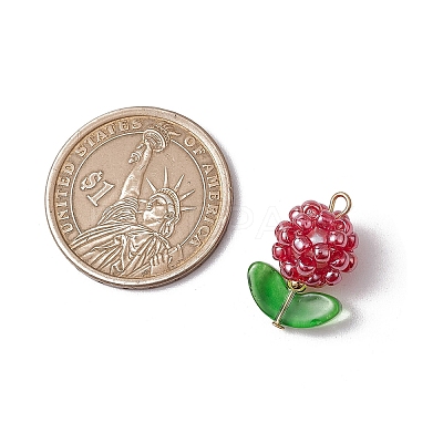 Glass Seed Beads Pendants PALLOY-MZ00592-04-1