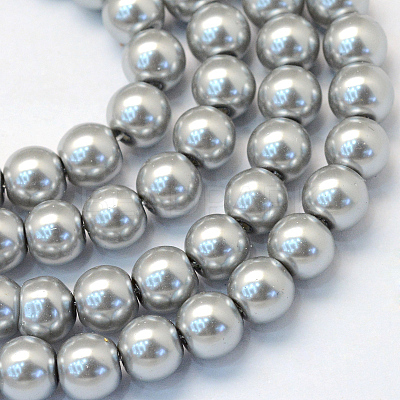 Baking Paint Glass Pearl Bead Strands X-HY-Q003-3mm-34-1