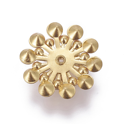 Golden Tone Brass Bead Caps KK-L173-11-1