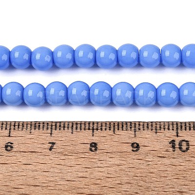 Opaque Solid Color Glass Beads Strands GLAA-T032-P6mm-23-1