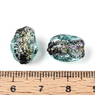 Handmade Foil Lampwork Beads Strands FOIL-T008-07C-1