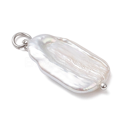 Natural Baroque Pearl Keshi Pearl Pendants PALLOY-JF04628-02-1