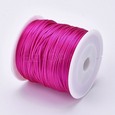 Round Nylon Satin Rattail Cord NWIR-WH0009-15A-03-1
