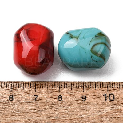 Two Tone Acrylic Imitation Gemstone Beads AC-CBABC78-06-1