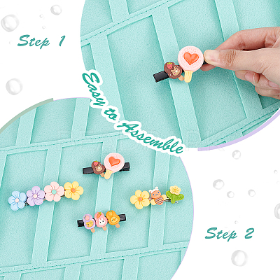 Soft Felt Large Capacity Hair Clips Storage Hangers AJEW-WH0332-92A-1