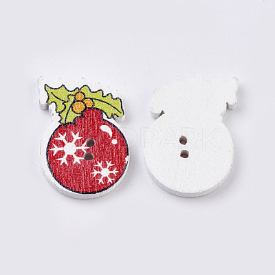 Printed Wooden Buttons BUTT-K007-01-1