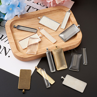 DIY Rectangular Pendant Making Kits DIY-TA0008-91-1