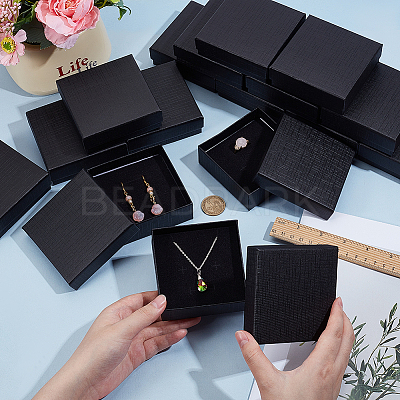 Cardboard Paper Earrings and Rings Storage Boxes CBOX-WH0015-001A-1