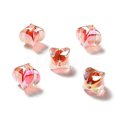 Two Tone UV Plating Rainbow Iridescent Acrylic Beads TACR-D010-04F-1
