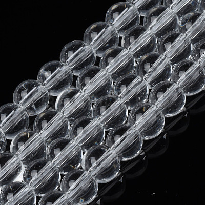 Baking Paint Transparent Glass Round Bead Strands DGLA-Q022-6mm-01-1