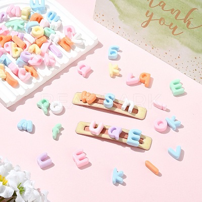 Letter Opaque Resin Cabochons CRES-CJZ0001-02-1