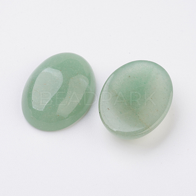 Natural Green Aventurine Flat Back Cabochons G-G741-25x35mm-14-1
