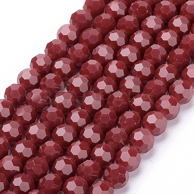 Faceted(32 Facets) Glass Beads Strands EGLA-J042-6mm-24-1