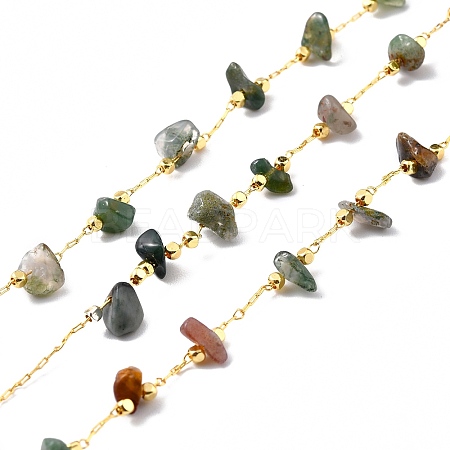 Natural Indian Agate Chips Beaded Chains CHC-SZ0001-62A-1