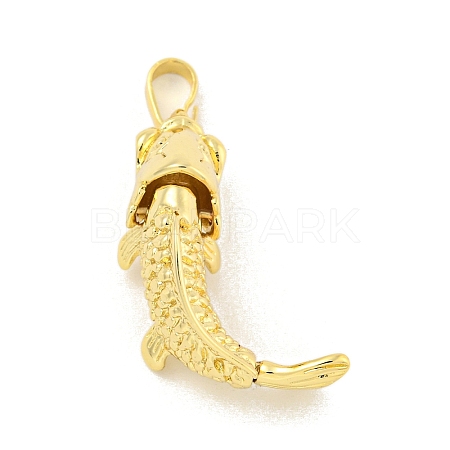 Rack Plating Fish Brass Pendants KK-K341-67G-1
