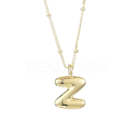 1Pc Initial Letter Brass Pendant Necklaces NJEW-YW0001-24Z-1