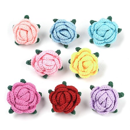 Cotton Knitting Artificial Flower DIY-P082-01-1