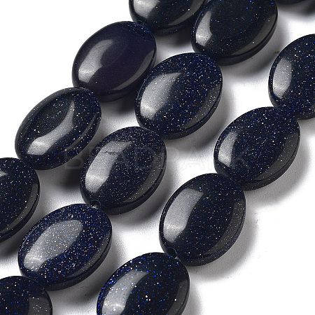 Synthetic Blue Goldstone Beads Strands G-P528-M02-01-1