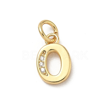 Brass Micro Pave Cubic Zirconia Charms KK-I382-03G-O-1