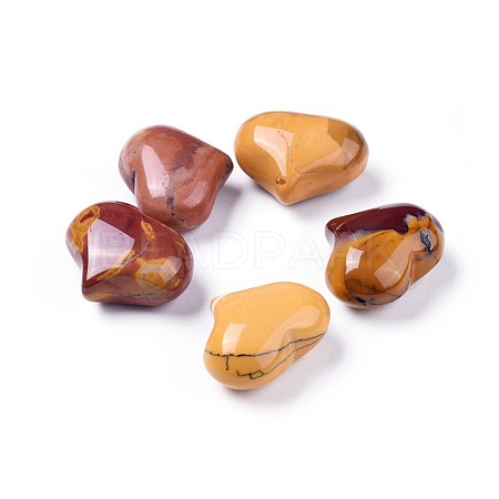 Natural Mookaite Heart Palm Stone G-F659-A04-1