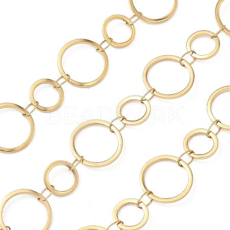 304 Stainless Steel Ring Link Chains CHS-G044-05G-03-1