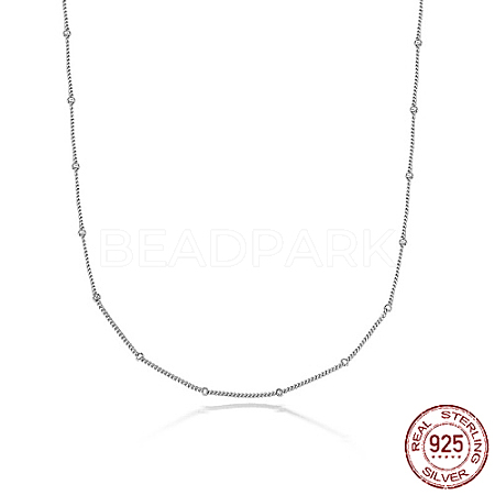 Anti-Tarnish 925 Sterling Silver Satellite Chains Necklaces LC2578-2-1