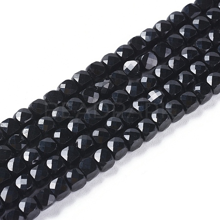 Natural Black Tourmaline Beads Strands G-L537-013B-1